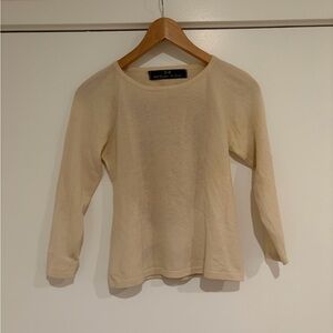 Classic Cream Long Sleeve Women's Top